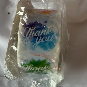 Thank You Sticker Roll with Green and Blue Design